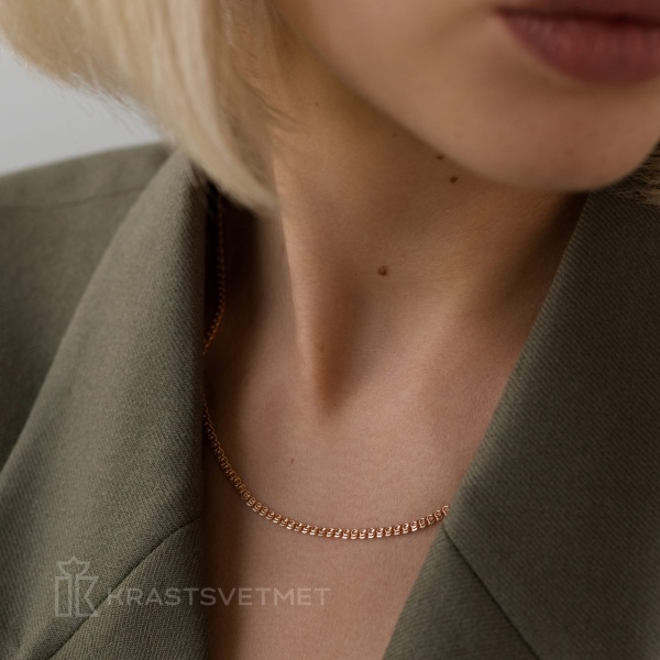 Цепь из красного золота 585, плетение «Love»